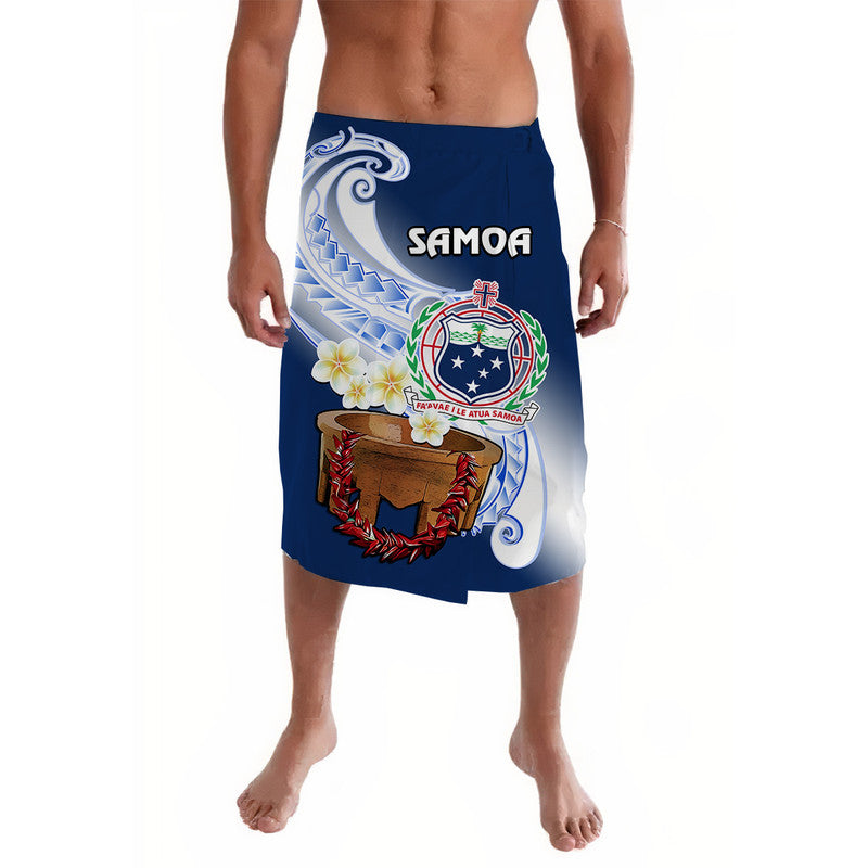 Samoa Lavalava Ula Fala Kava Bowl Plumeria Polynesian Blue - Wonder Print Shop