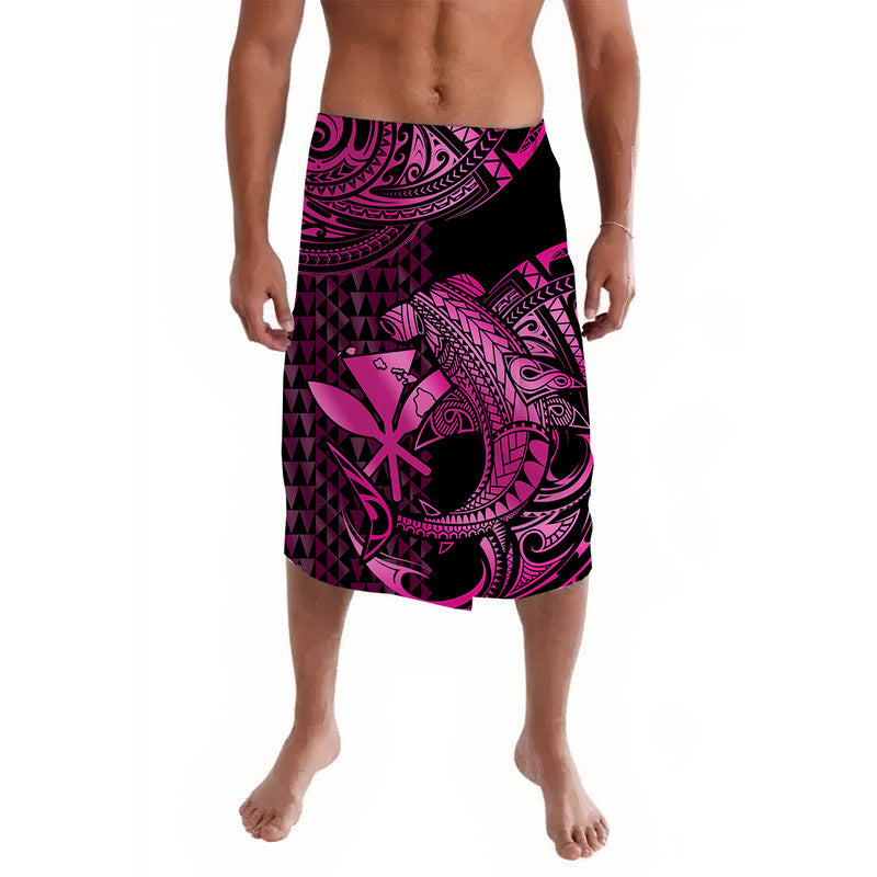 Hawaii Hammerhead Shark Lavalava Polynesian Kakau With Kanaka Pink - Wonder Print Shop