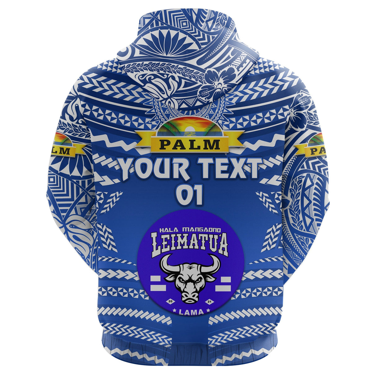 Custom Mate Maa Tonga Hoodie Leimatua Bulls Creative Style Blue NO.1, Custom Text And Number LT8 - Wonder Print Shop
