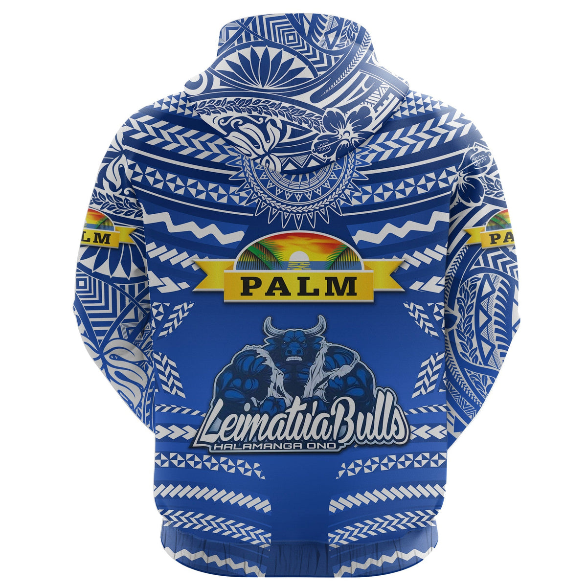 Custom Mate Maa Tonga Zip Hoodie Leimatua Bulls Creative Style Blue LT8 - Wonder Print Shop