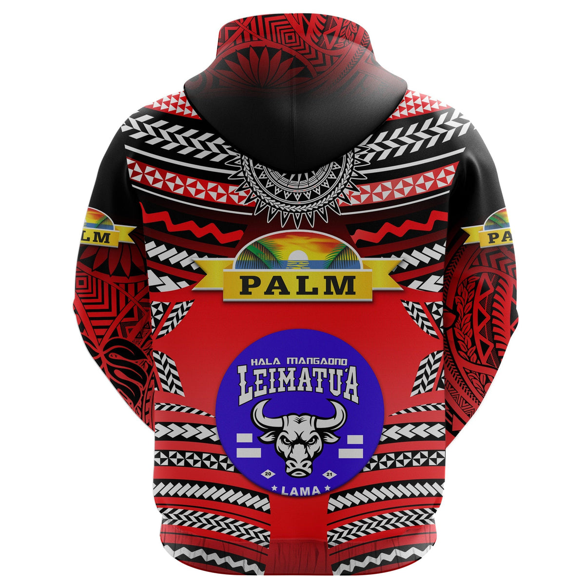 Custom Mate Maa Tonga Hoodie Leimatua Bulls Creative Style Red NO.1 LT8 - Wonder Print Shop