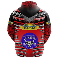 Custom Mate Maa Tonga Zip Hoodie Leimatua Bulls Creative Style Red NO.1 LT8 - Wonder Print Shop