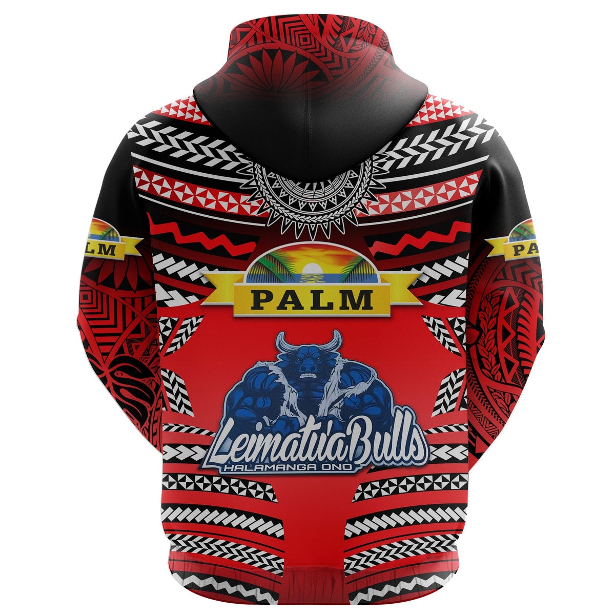 Custom Mate Maa Tonga Hoodie Leimatua Bulls Creative Style Red LT8 - Wonder Print Shop