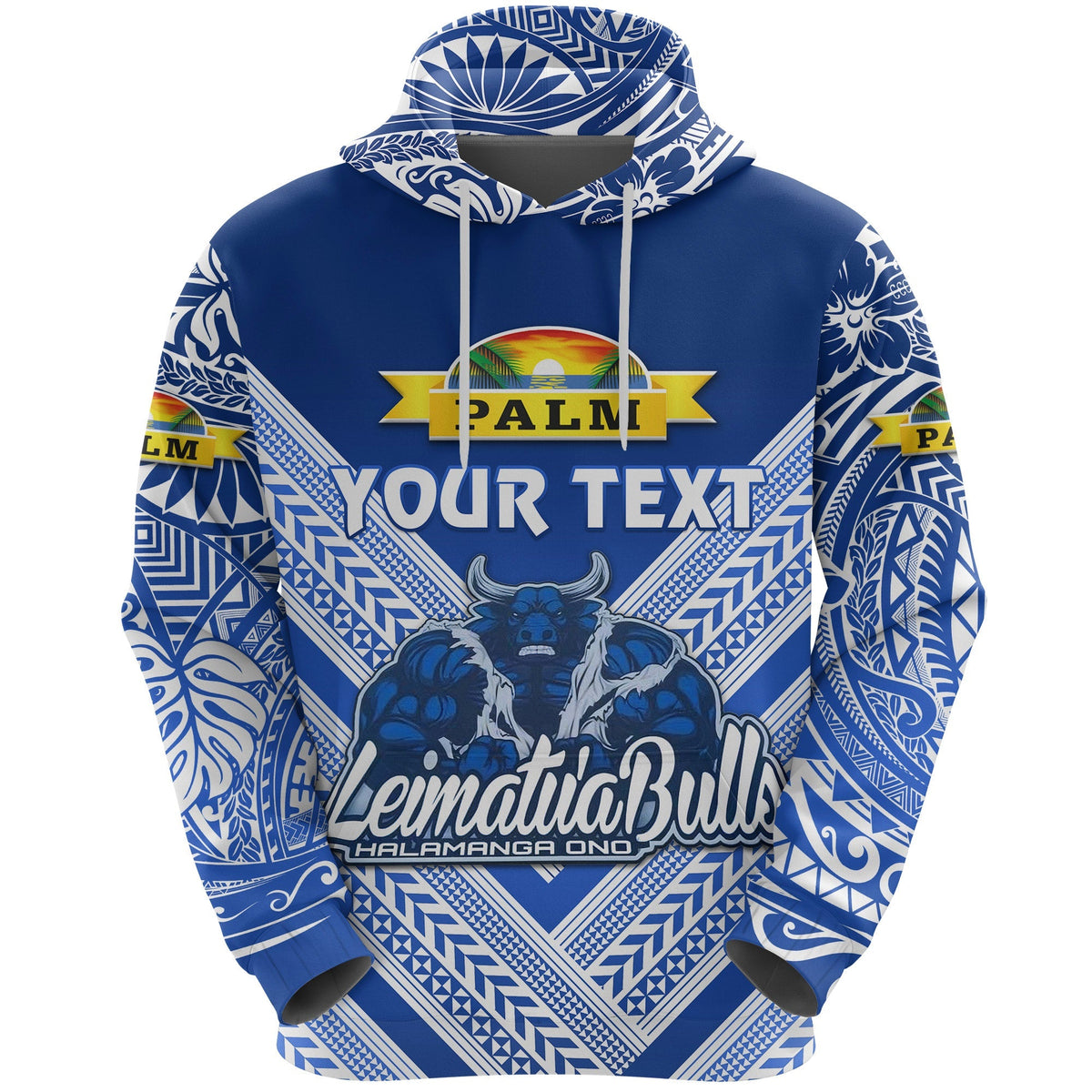 Custom Mate Maa Tonga Hoodie Leimatua Bulls Creative Style Blue LT8 - Wonder Print Shop