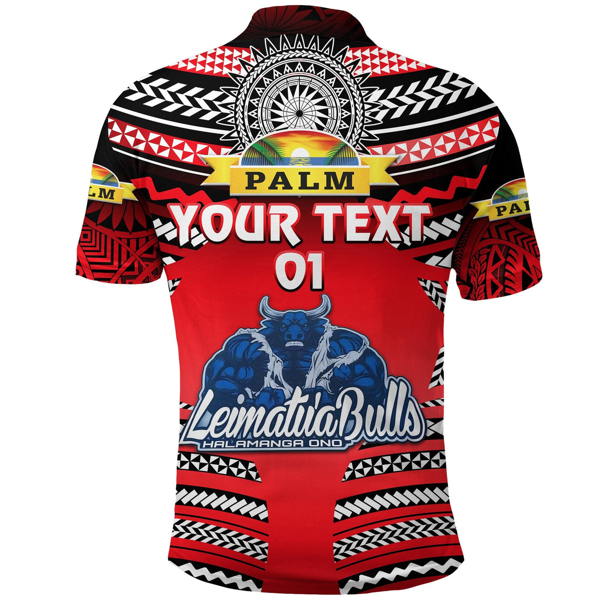 Custom Mate Maa Tonga Polo Shirt Leimatua Bulls Creative Style Red, Custom Text And Number LT8 - Wonder Print Shop