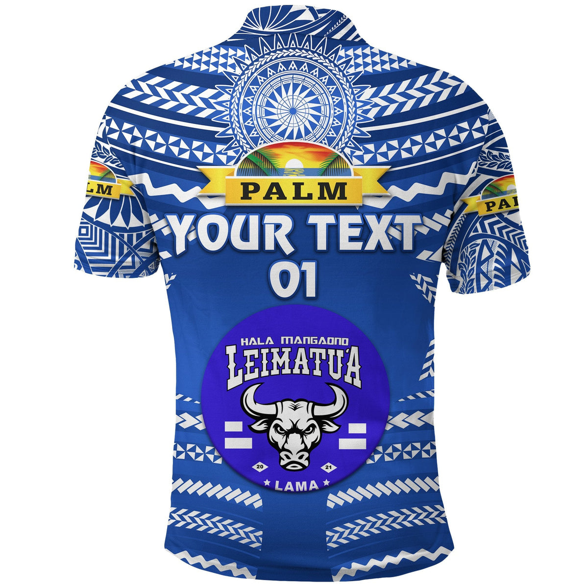 Custom Mate Maa Tonga Polo Shirt Leimatua Bulls Creative Style Blue NO.1, Custom Text And Number LT8 - Wonder Print Shop
