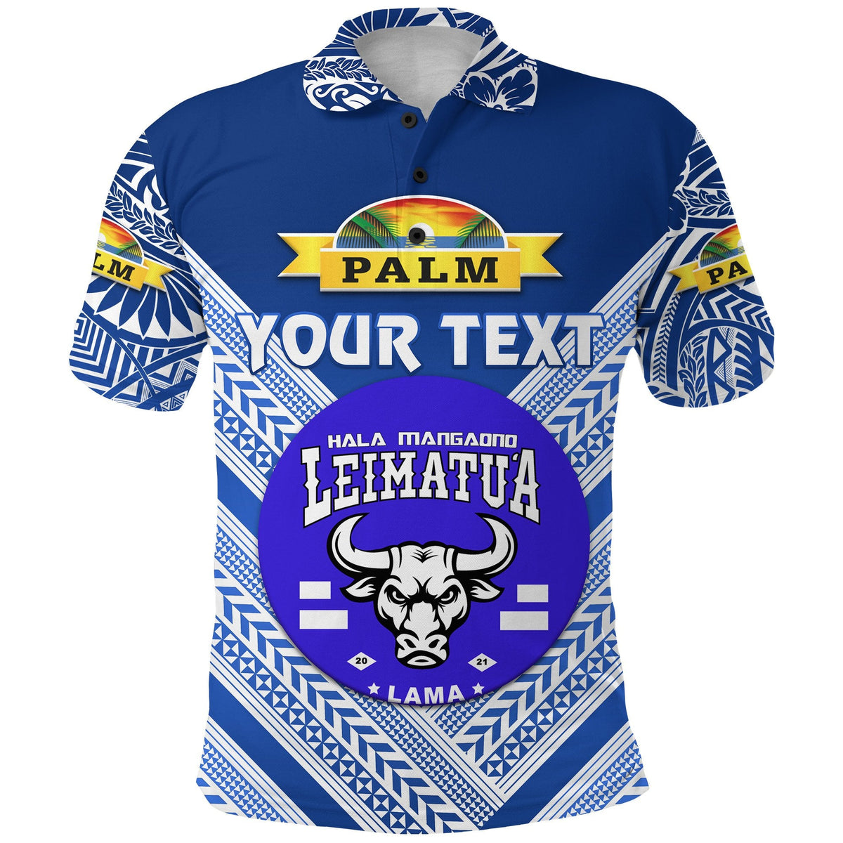 Custom Mate Maa Tonga Polo Shirt Leimatua Bulls Creative Style Blue NO.1 LT8 - Wonder Print Shop