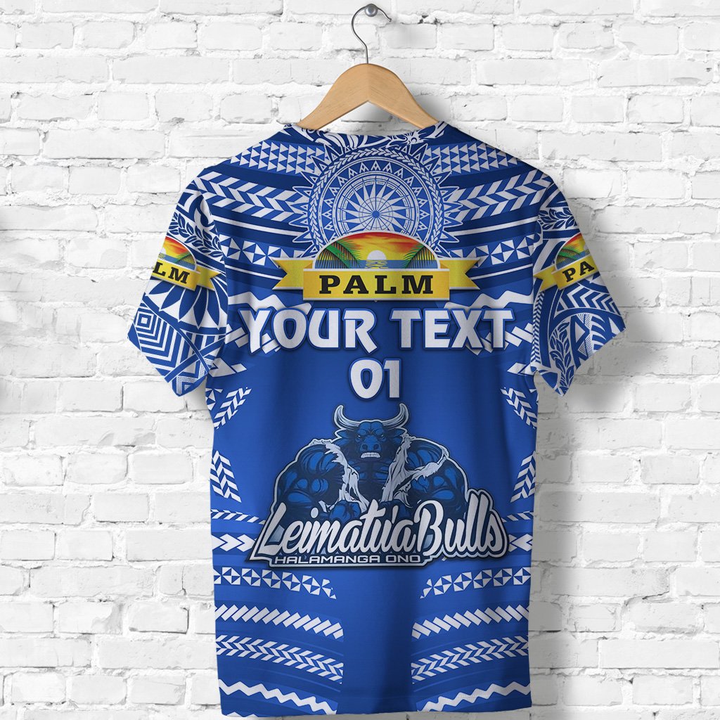 Custom Mate MaA Tonga T Shirt Leimatua Bulls Creative Style Blue, Custom Text and Number LT8 - Wonder Print Shop