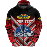 Custom Mate Maa Tonga Zip Hoodie Leimatua Bulls Creative Style Red LT8 - Wonder Print Shop