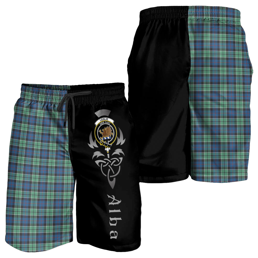 scottish-leslie-hunting-ancient-clan-crest-alba-celtic-tartan-men-shorts