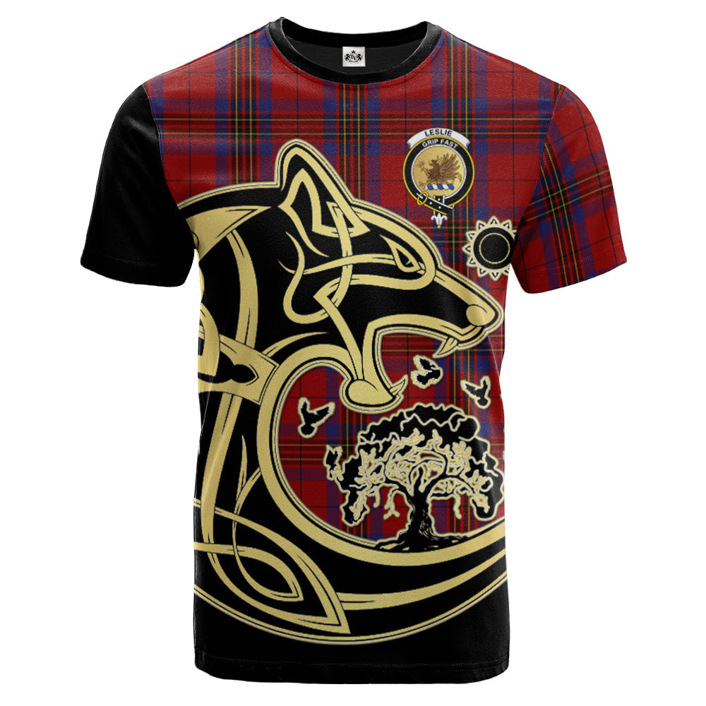 scottish-leslie-red-clan-crest-celtic-wolf-tartan-t-shirt