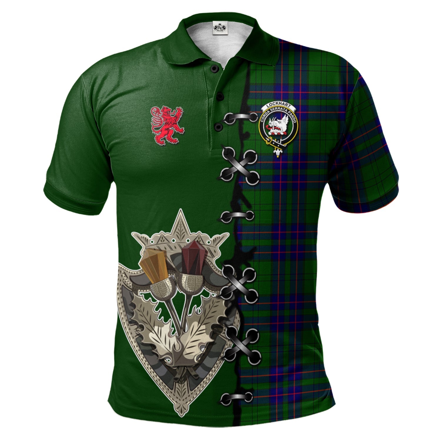 scottish-lockhart-modern-clan-crest-tartan-lion-rampant-and-celtic-thistle-polo-shirt