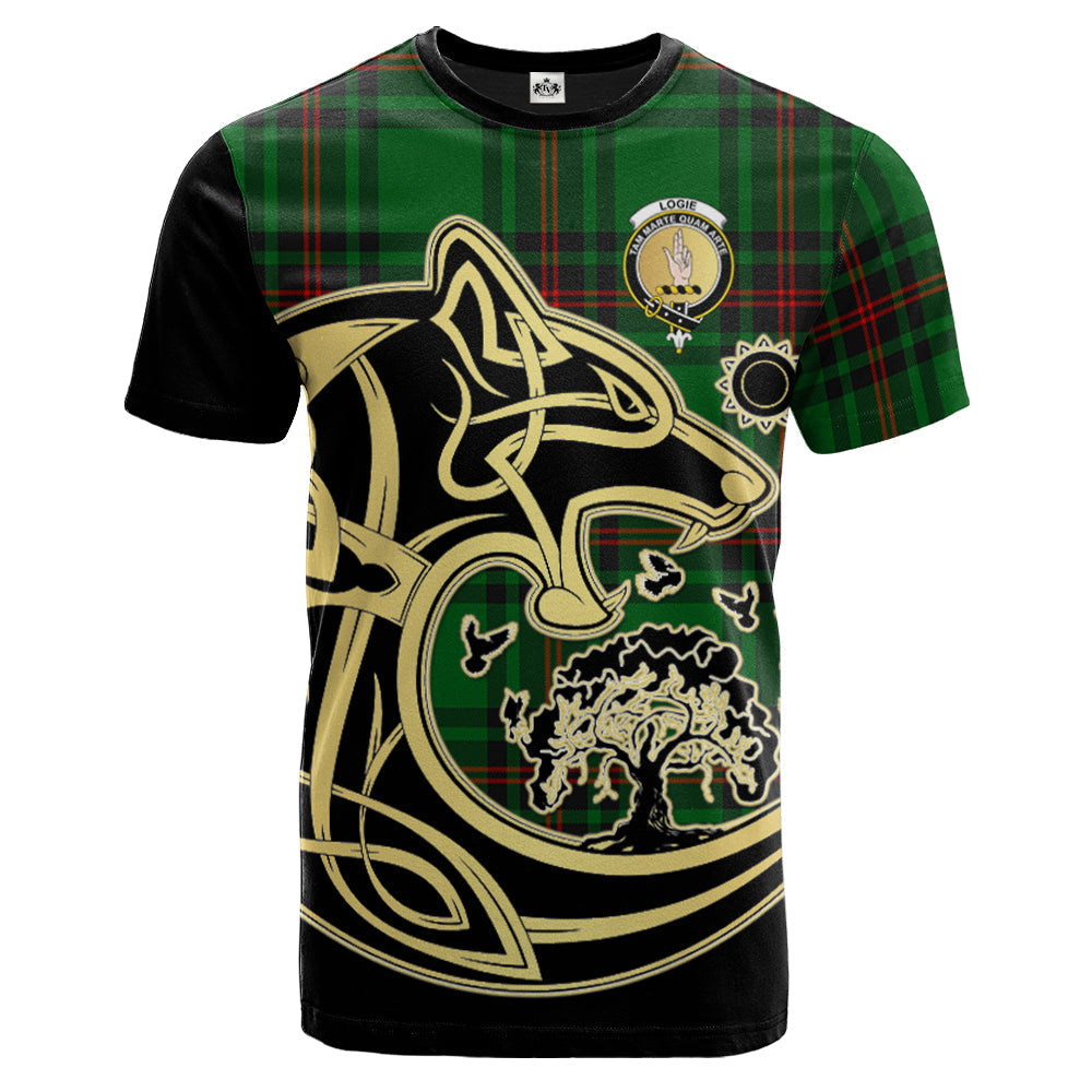 scottish-logie-clan-crest-celtic-wolf-tartan-t-shirt