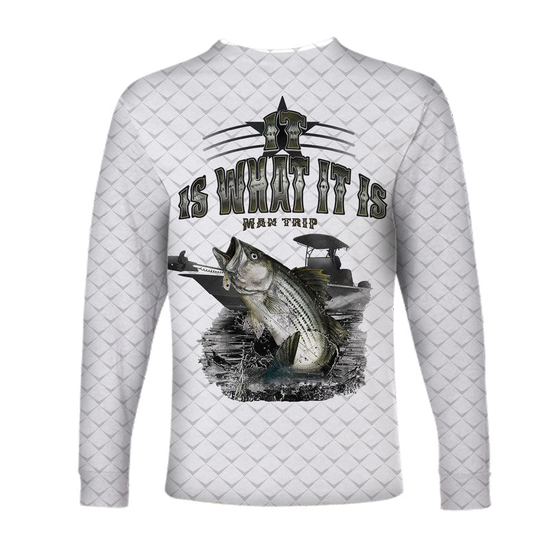 (Custom Personalised) Fishing Man Trip Long Sleeve Shirt White Style LT6 - Wonder Print Shop