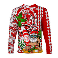 Hawaii Mele Kalikimaka Santa Claus Beach Long Sleeve Shirts LT6 - Wonder Print Shop