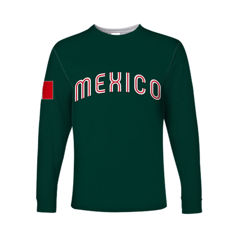 (Custom Personalised And Number) Baseball 2023 Mexico Long Sleeve Shirts Green Style LT6 - Wonder Print Shop