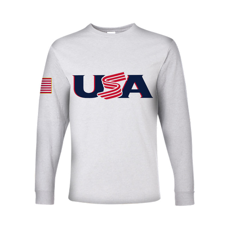 (Custom Personalised And Number) Baseball 2023 USA Long Sleeve Shirts White Style LT6 - Wonder Print Shop