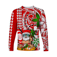 Hawaii Mele Kalikimaka Santa Claus Beach Long Sleeve Shirts LT6 - Wonder Print Shop