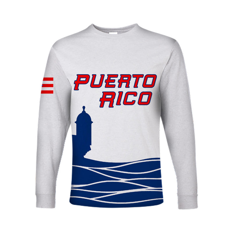 (Custom Personalised And Number) Baseball 2023 Puerto Rico Long Sleeve Shirts LT6 - Wonder Print Shop