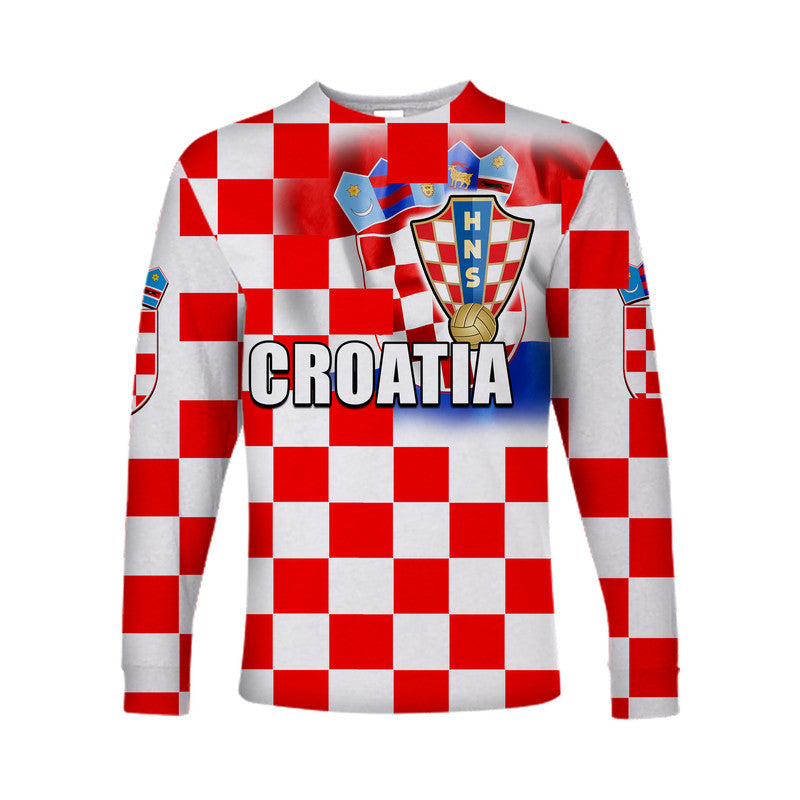(Custom Personalised And Number) Croatia Soccer- Champions In My Heart Long Sleeve Shirt LT6 - Wonder Print Shop