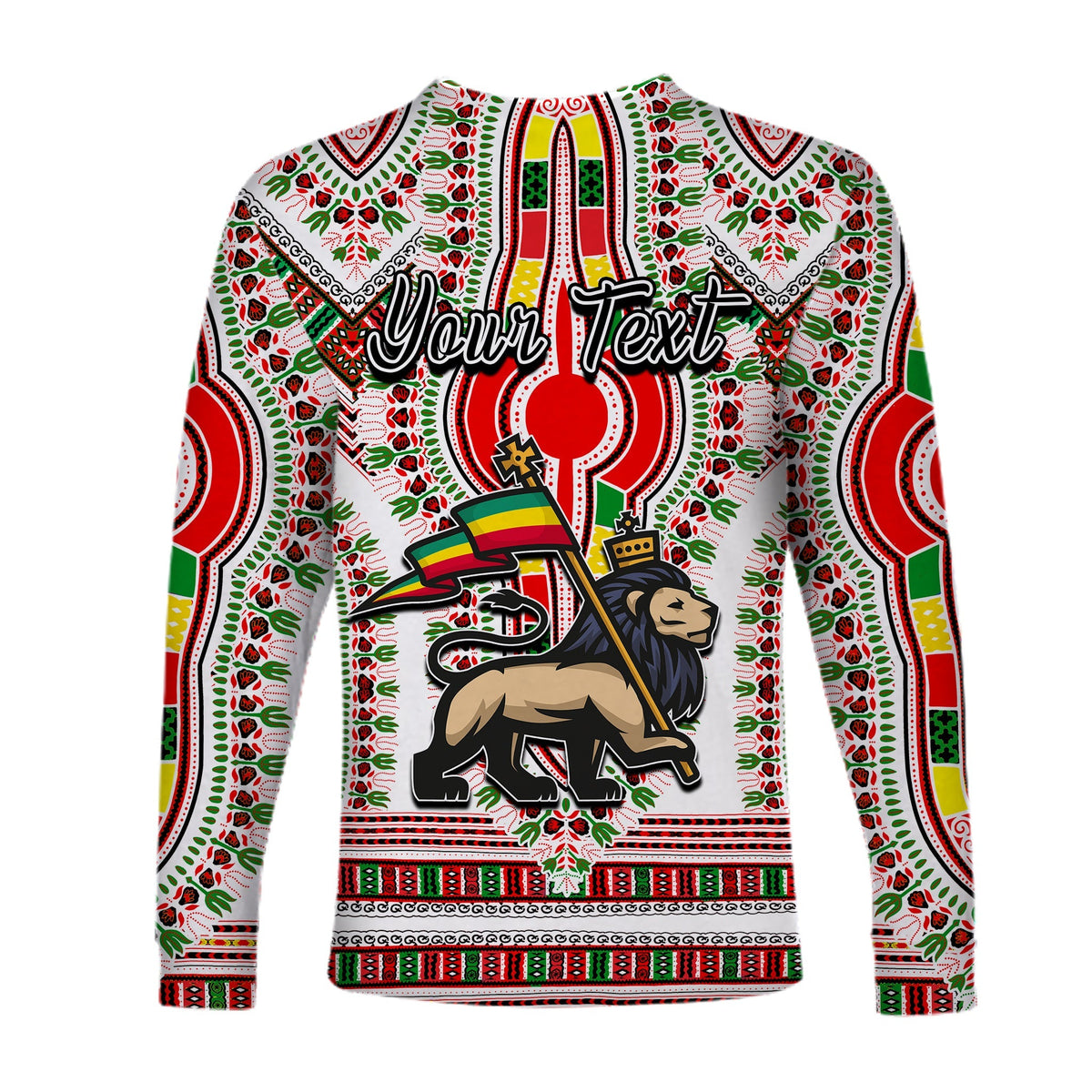 (Custom Personalised) Ethiopia Long Sleeve Shirt Dashiki White Style LT6 - Wonder Print Shop