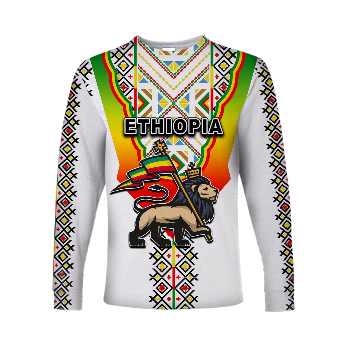 (Custom Personalised) Ethiopia Long Sleeve Shirt Reggae Style No.1 LT6 - Wonder Print Shop