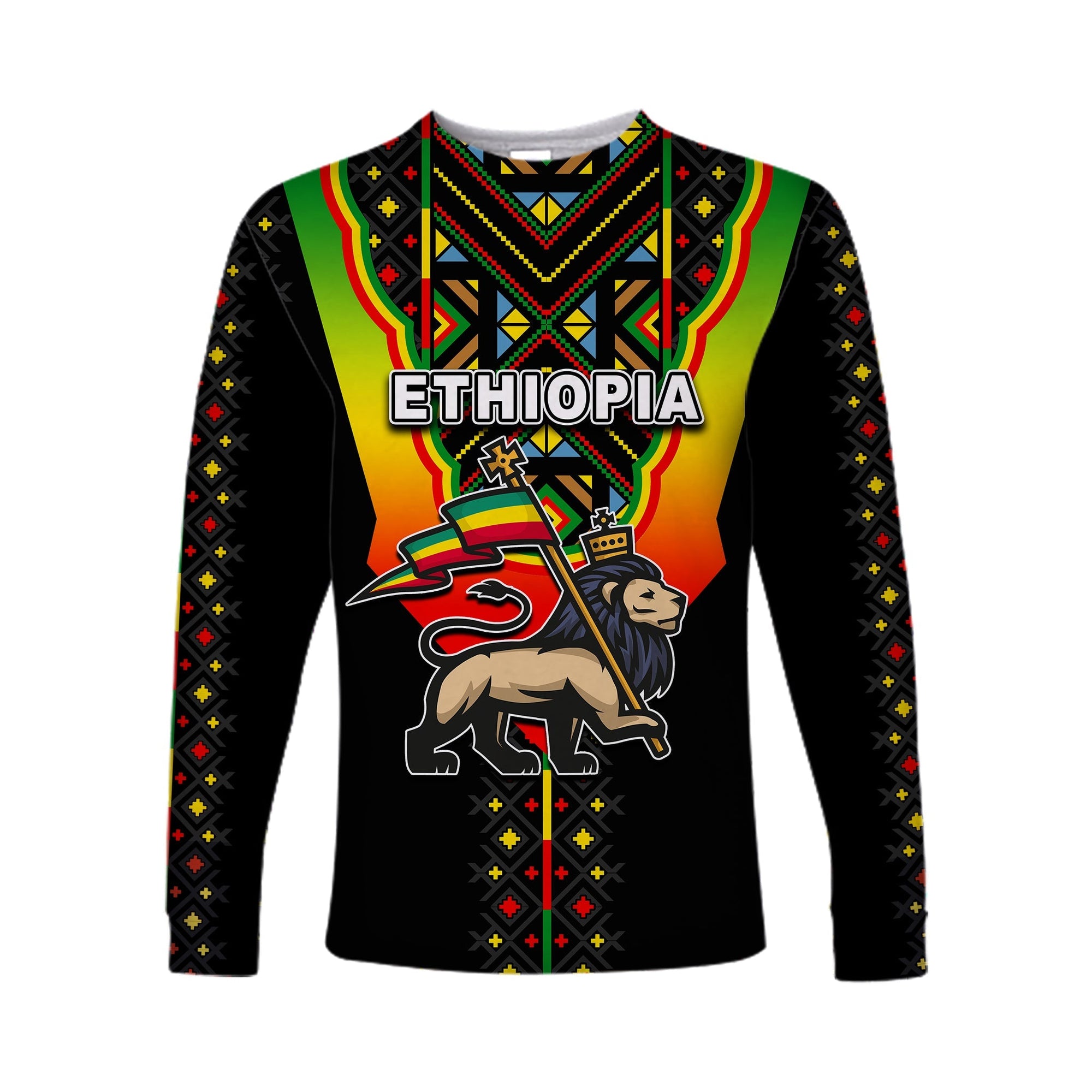 (Custom Personalised) Ethiopia Long Sleeve Shirt Reggae Style No.2 LT6 - Wonder Print Shop