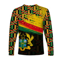 Ghana Long Sleeve Shirt Polygonal LT6 - Wonder Print Shop