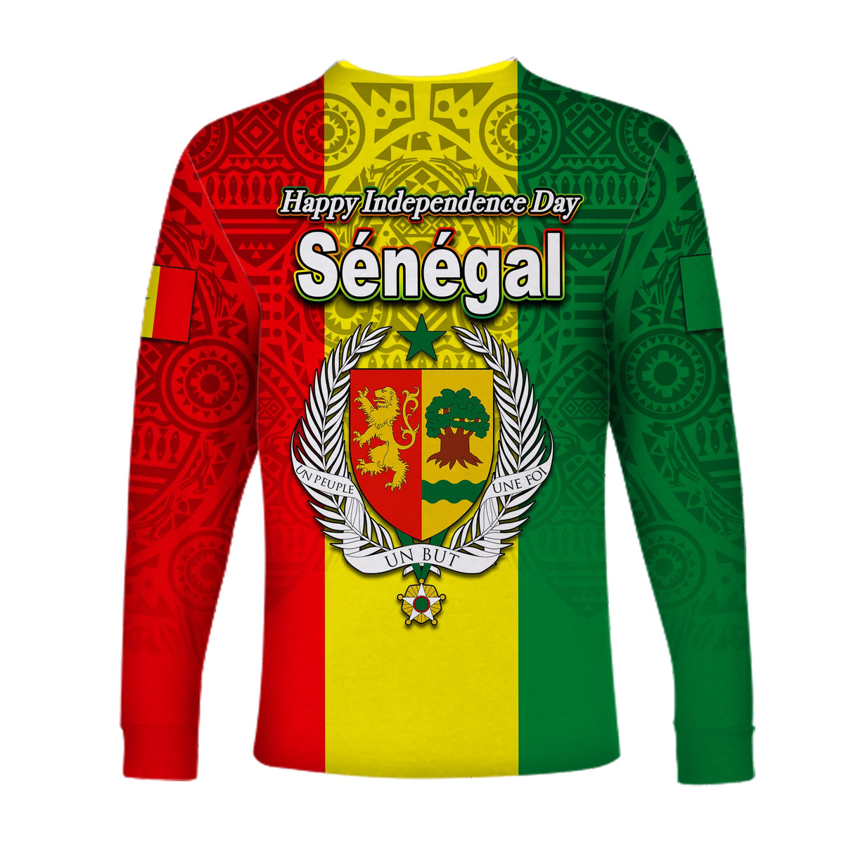 Senegal Independence Day Long Sleeve Shirts African Pattens LT6 - Wonder Print Shop