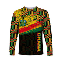 Ghana Long Sleeve Shirt Polygonal LT6 - Wonder Print Shop