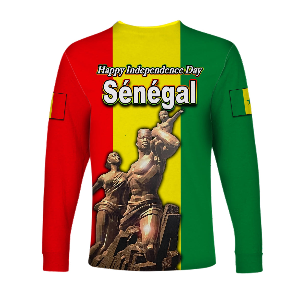 Senegal Independence Day Long Sleeve Shirts African Renaissance Monument LT6 - Wonder Print Shop
