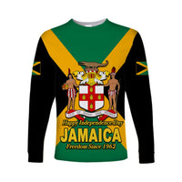 Jamaica Independence Day Long Sleeve Shirts Coat Of Arms LT6 - Wonder Print Shop