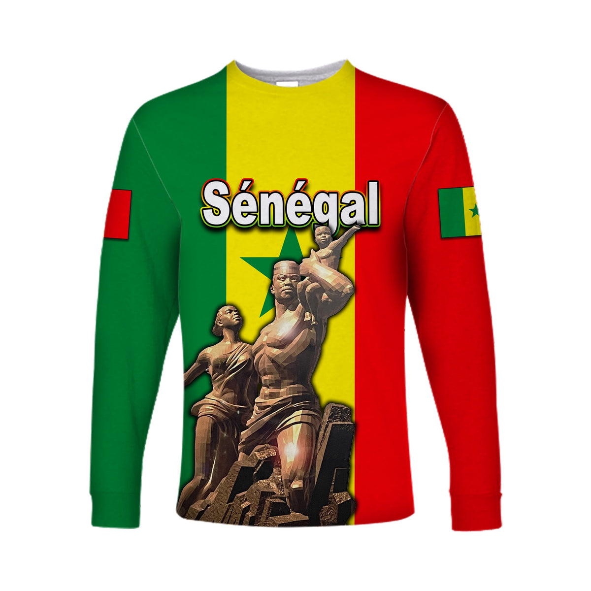 Senegal Independence Day Long Sleeve Shirts African Renaissance Monument LT6 - Wonder Print Shop