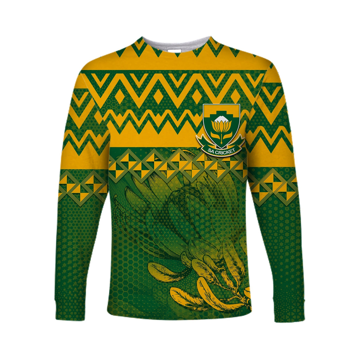 (Custom Personalised And Number) South Africa National Cricket Team Long Sleeve Shirts LT6 - Wonder Print Shop