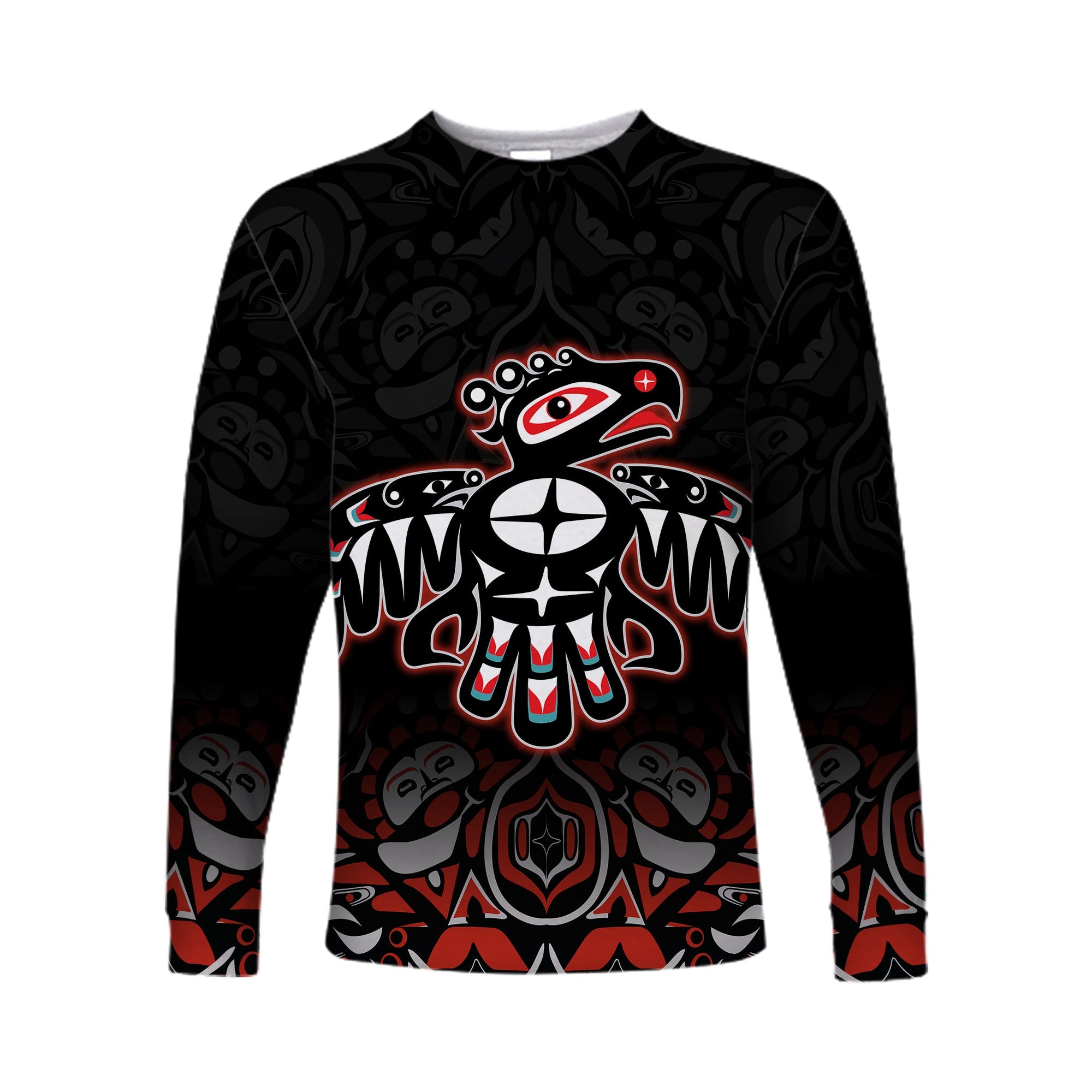 (Custom Personalised) Canada Haida Long Sleeve Shirts Thunderbird LT6 - Wonder Print Shop