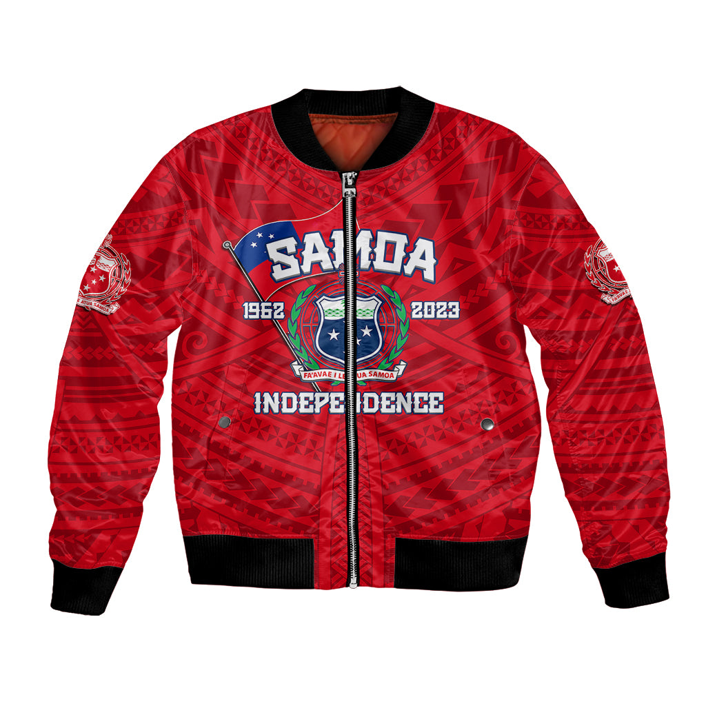 Samoa Independence Bomber Jacket 2023 Red Style LT6 - Wonder Print Shop