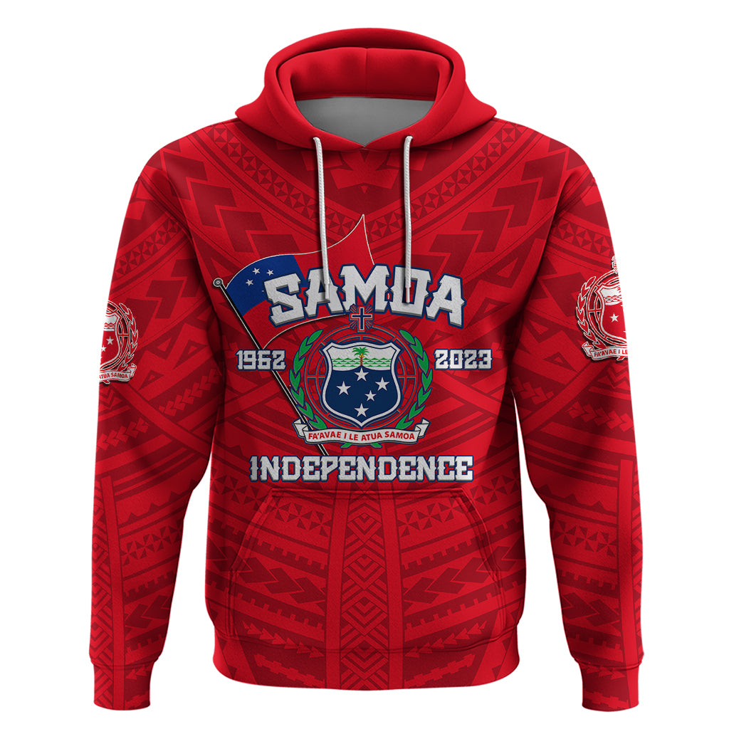 Samoa Independence Hoodie 2023 Red Style LT6 - Wonder Print Shop
