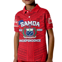 Samoa Independence Polo Shirt for Kid 2023 Red Style LT6 - Wonder Print Shop