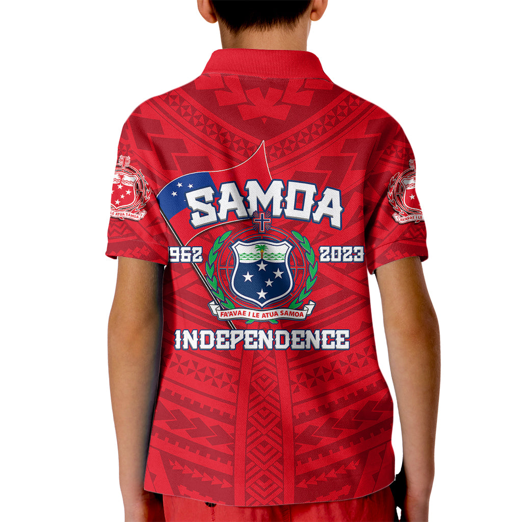 Samoa Independence Polo Shirt for Kid 2023 Red Style LT6 - Wonder Print Shop