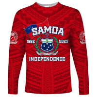 Samoa Independence Long Sleeve Shirt 2023 Red Style LT6 - Wonder Print Shop