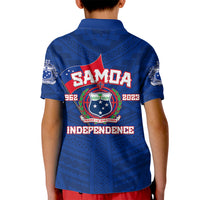 Samoa Independence Polo Shirt for Kid 2023 Blue Style LT6 - Wonder Print Shop