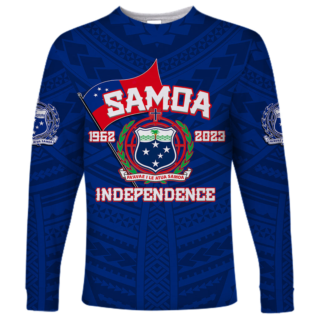 Samoa Independence Long Sleeve Shirt 2023 Blue Style LT6 - Wonder Print Shop