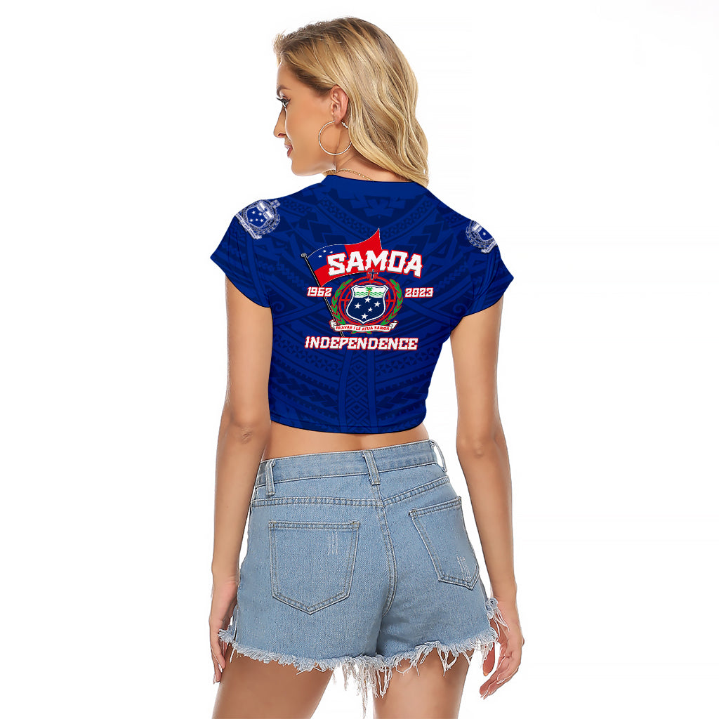 Samoa Independence Raglan Cropped T Shirt 2023 Blue Style LT6 - Wonder Print Shop