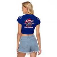 Samoa Independence Raglan Cropped T Shirt 2023 Blue Style LT6 - Wonder Print Shop