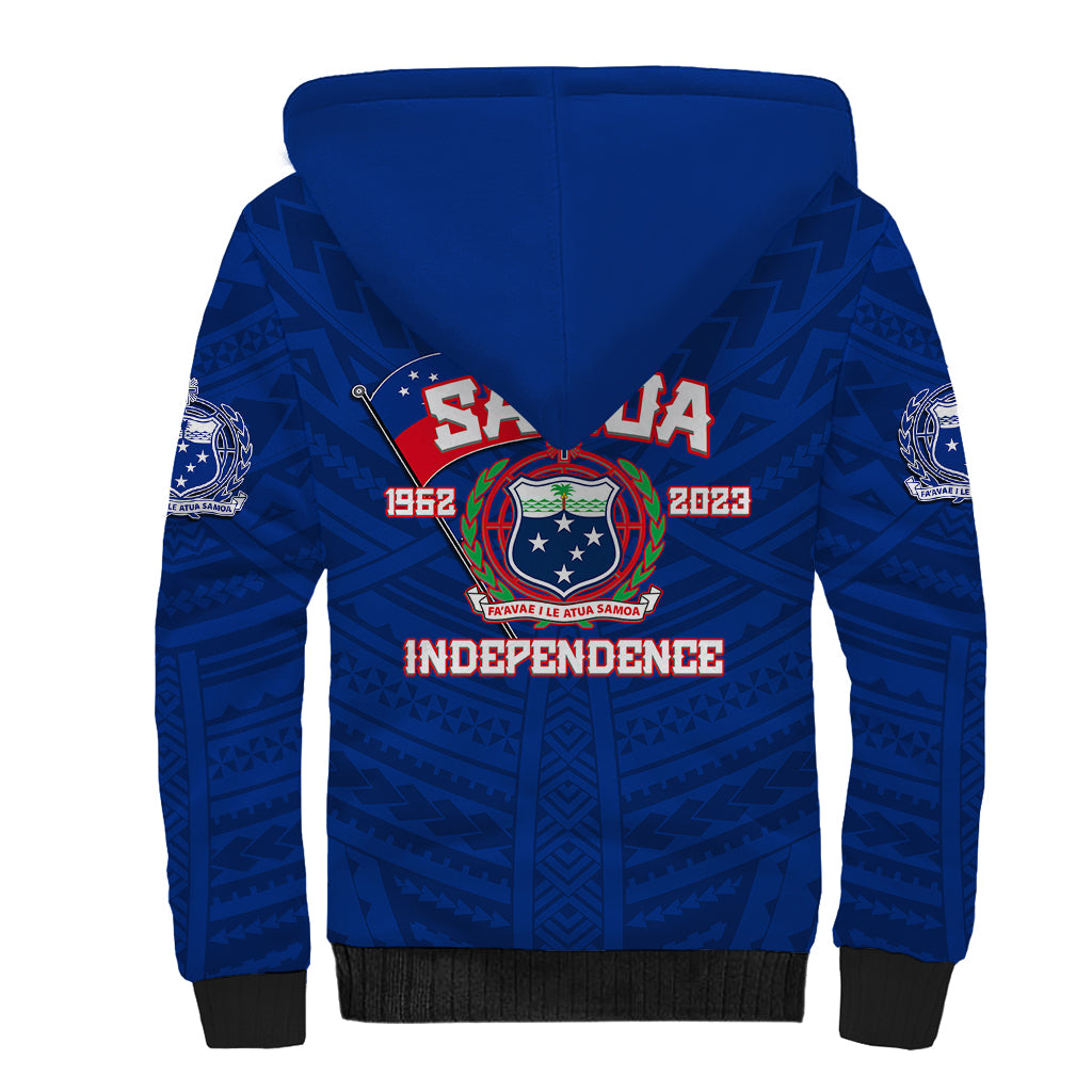 Samoa Independence Sherpa Hoodie 2023 Blue Style LT6 - Wonder Print Shop