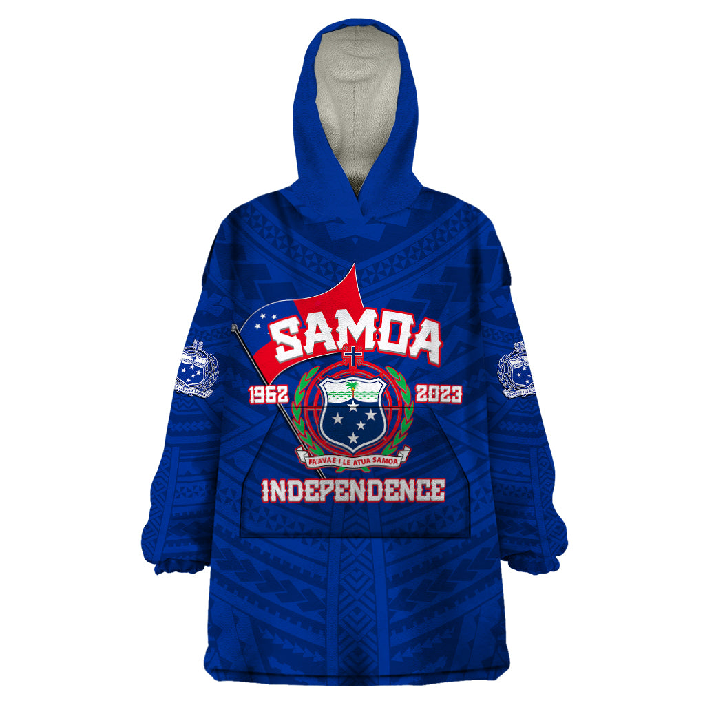 Samoa Independence Wearable Blanket Hoodie 2023 Blue Style LT6 - Wonder Print Shop