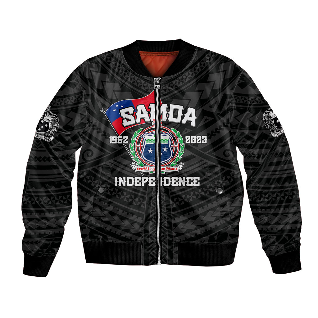 Samoa Independence Bomber Jacket 2023 Black Style LT6 - Wonder Print Shop