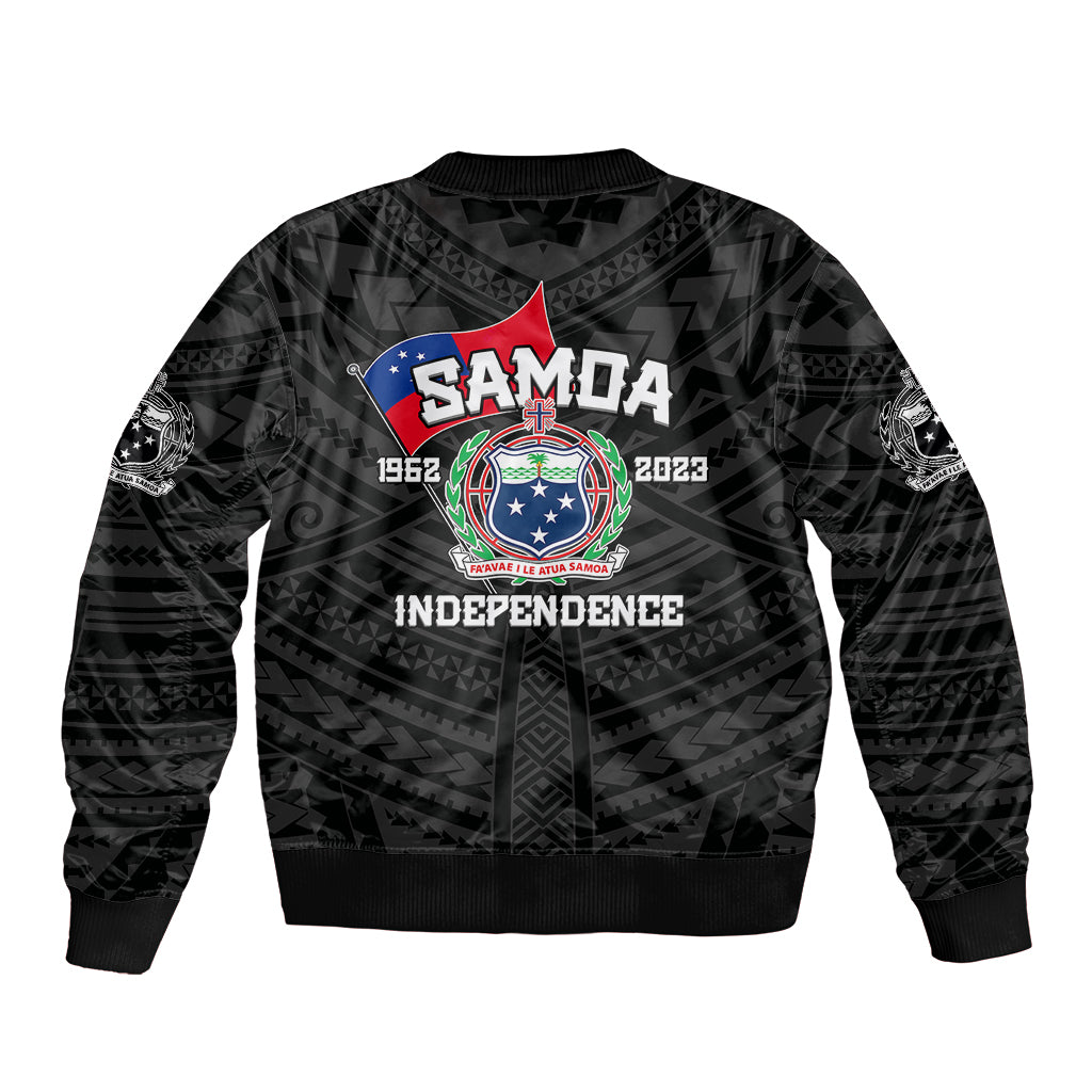 Samoa Independence Bomber Jacket 2023 Black Style LT6 - Wonder Print Shop