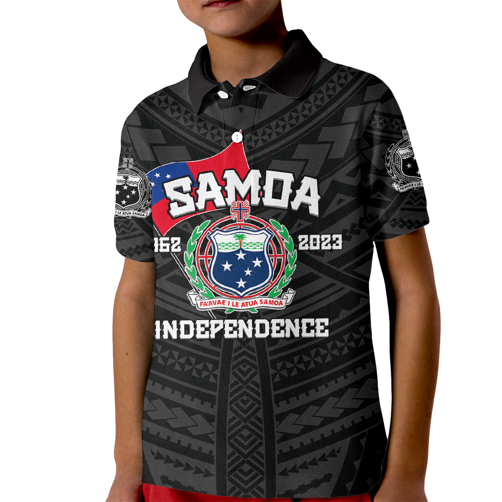 Samoa Independence Polo Shirt for Kid 2023 Black Style LT6 - Wonder Print Shop