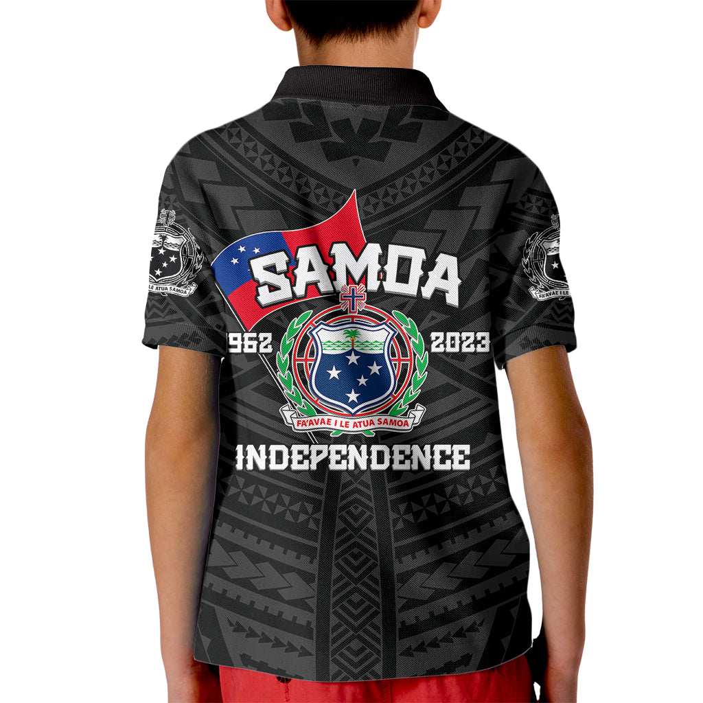 Samoa Independence Polo Shirt for Kid 2023 Black Style LT6 - Wonder Print Shop
